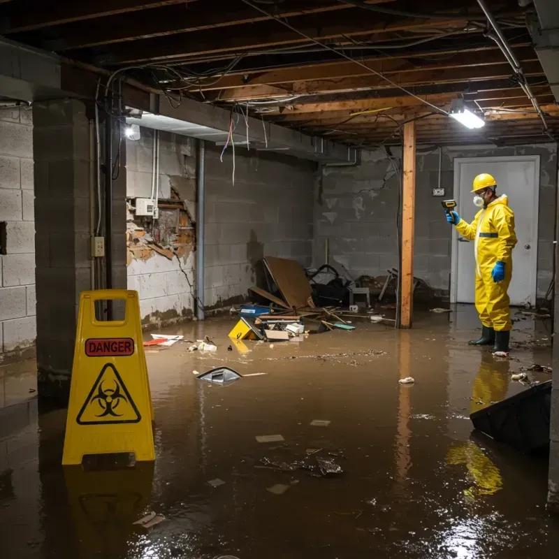 Flooded Basement Electrical Hazard in Laingsburg, MI Property